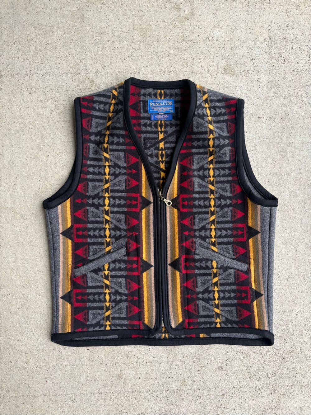 Vintage Pendleton High Grade Western Wear Wool Blend Vest - Size Medium